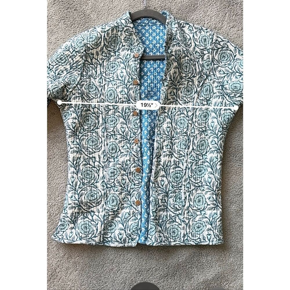NWOT Boutique reversible quilted jacket, Med $128 cottagecore coastal - Picture 9 of 9
